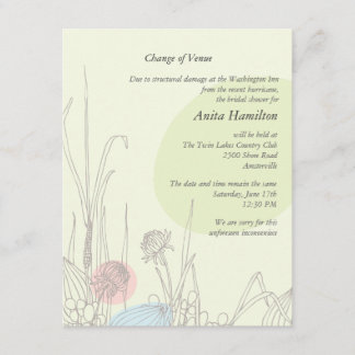 Invitación de cambio de lugar de los campos Pastel