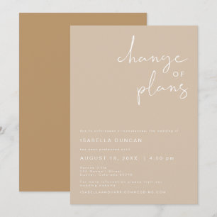 Invitación de cambio de planes de boda INDIE Boho