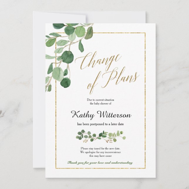 Invitación de cambio de verde de planes (Anverso)