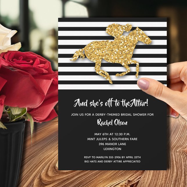 Invitación De camino al Altar Derby Horse Bridal Shower (Off to the Altar Derby bridal shower invitations - PRINTED and/or INSTANT DOWNLOAD)