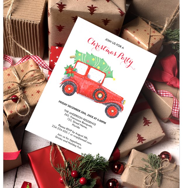 Invitación de Camión Rojo Fiesta navidades (Subido por el creador)