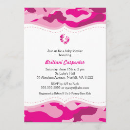 Invitación de Camo Baby Shower de las rosas