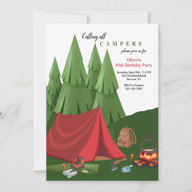 Invitación de campamento de salida (Anverso)