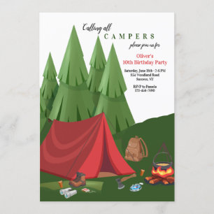 Invitación de campamento de salida