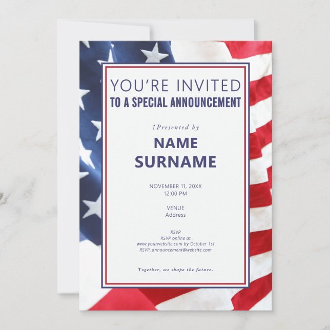 Invitación de campaña de candidato político Teaser (Anverso)