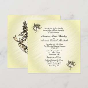 Invitación de Campanas de Boda Amarillas