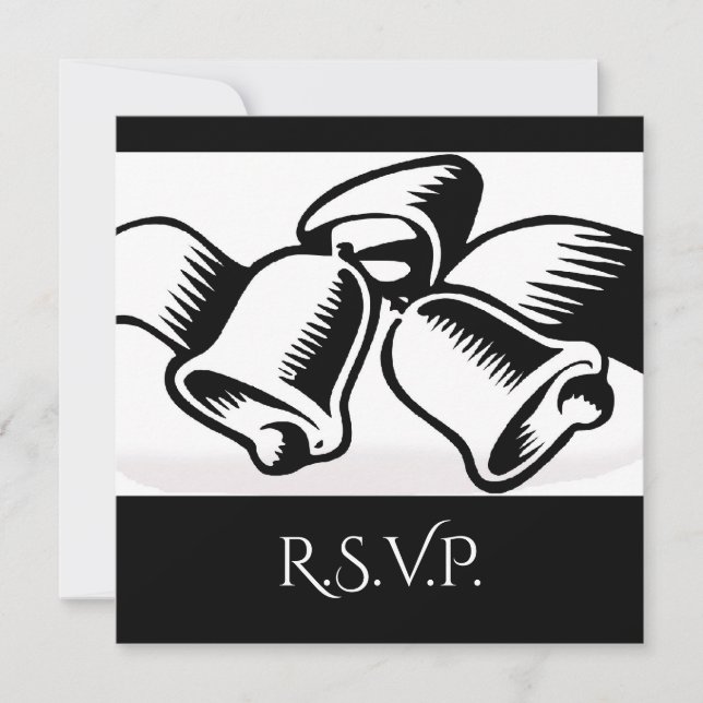 Invitación de Campanas de Boda RSVP (Anverso)