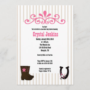 Invitación de campo de Cowgirl Pink Trendy Cowboy 