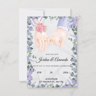 invitación de campos de lavanda elegantes