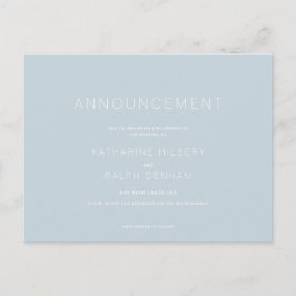 Invitación de cancelación de Boda azul turbio