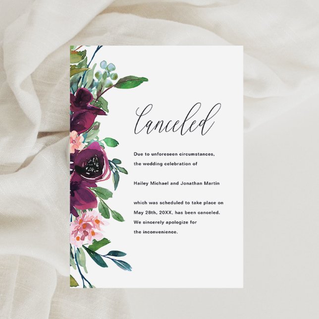 Invitación de cancelación de Boda floral (Subido por el creador)