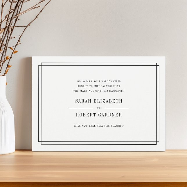 Invitación de cancelación simple de Boda (Subido por el creador)