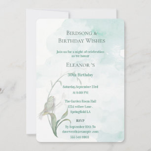 Invitación de canciones de pájaros y buenos deseos