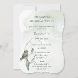 Invitación de canciones de pájaros y buenos deseos