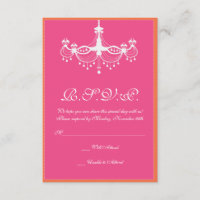 Invitación de candelabro rosa caliente y Naranja R