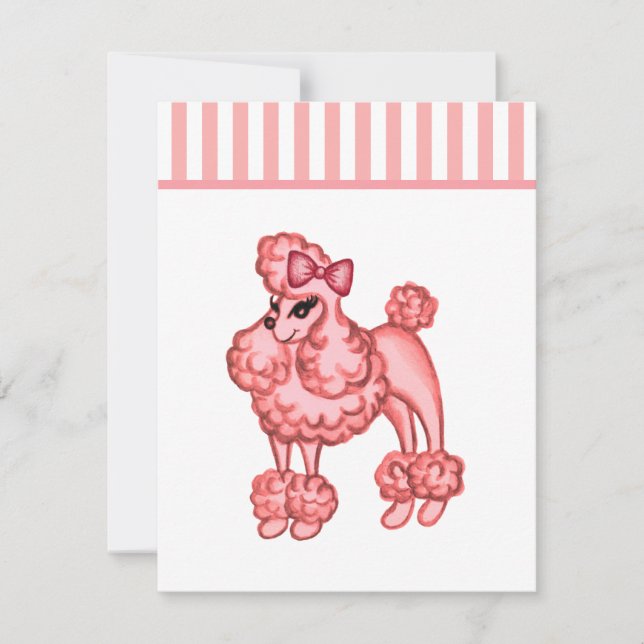 Invitación de Caniche Rosa (Anverso)