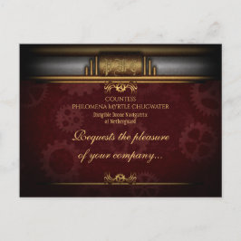 Invitación de carácter, bronce y marrón de vapor