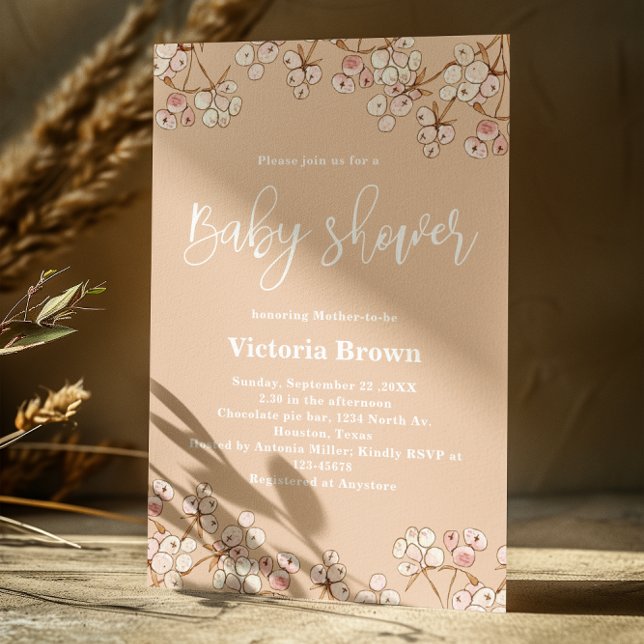 Invitación de Caramel Floral Baby Shower (Subido por el creador)