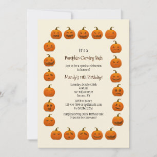 Invitación de Caras de Calabaza
