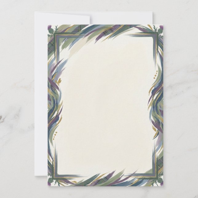 Invitación de Cardo Morado con Texto Personalizabl (Anverso)