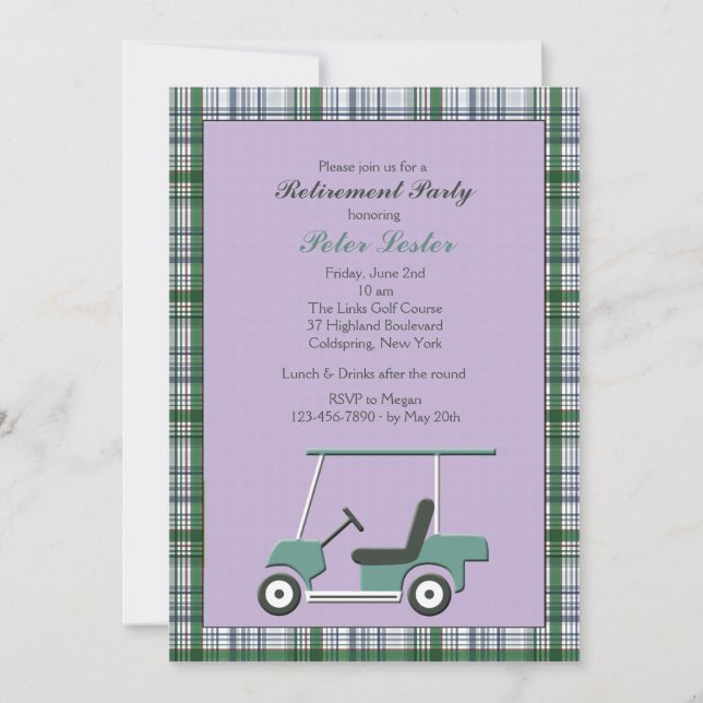 Invitación de Carrito de Golf (Anverso)