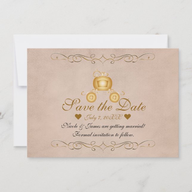 Invitación de Carruaje de la Princesa Cenicienta D (Anverso)
