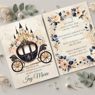 Invitación de Carruaje y Castillo de Cuento de Had