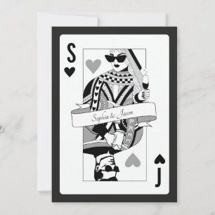 Invitación de carta de juego de Rey Reina