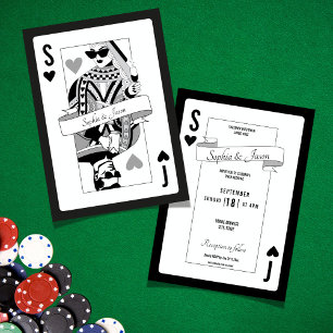 Invitación de carta de juego de Rey Reina