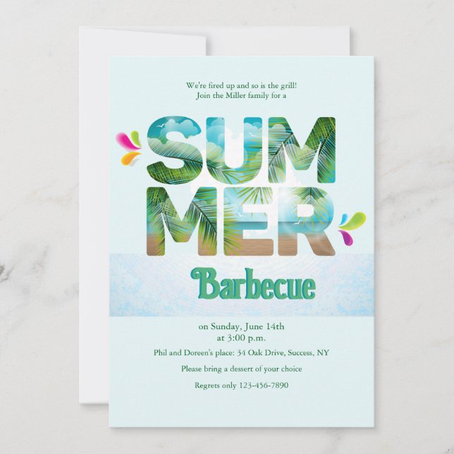 Invitación de Cartas de Verano (Anverso)