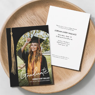 Invitación de casa abierta de graduación con foto