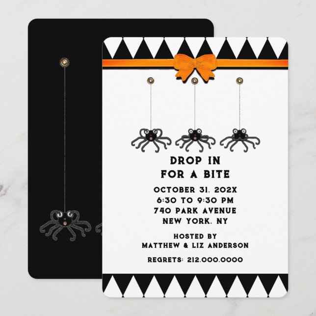 Invitación de Casa Abierta de Halloween (Anverso / Reverso)