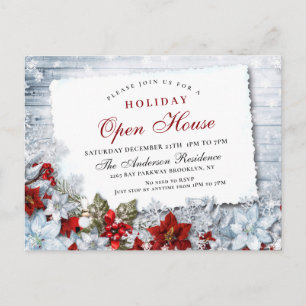 Invitación de Casa Abierta de Navidad de la Fiesta