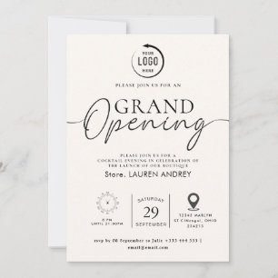Invitación de Casa Abierta de Negocios con Logotip