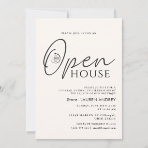 Invitación de Casa Abierta de Negocios con Logotip