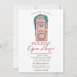 Invitación de casa abierta de puerta de vacaciones