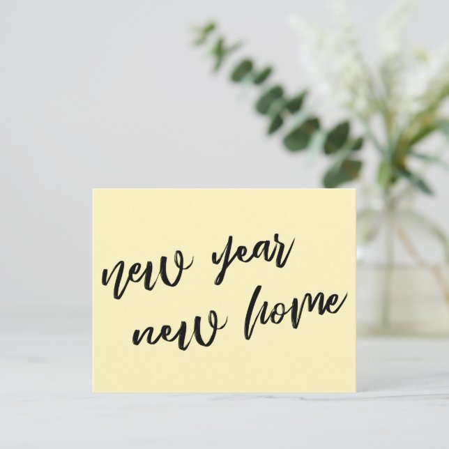 Invitación de casa nueva de Año Nuevo amarillo cla (Anverso de pie)