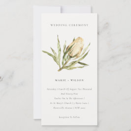 Invitación de casamiento acuarela de Banksia nativ