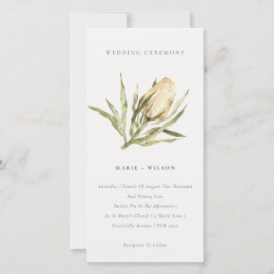 Invitación de casamiento acuarela de Banksia nativ