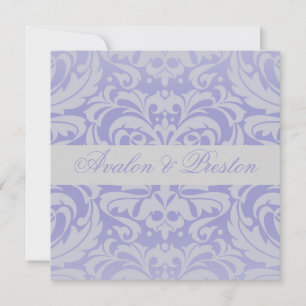 Invitación de casamiento azul de cinta de desplaza