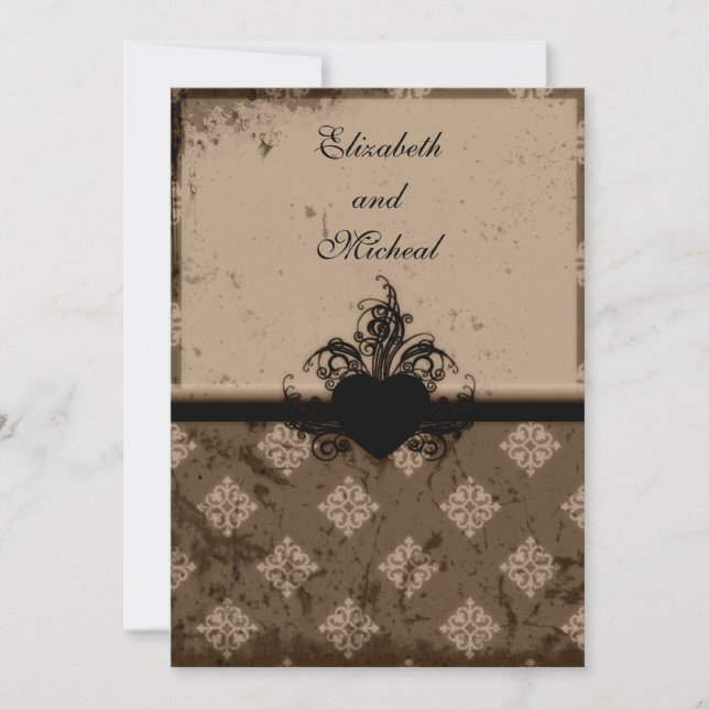 Invitación de casamiento con aspecto de cosecha de (Anverso)