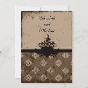 Invitación de casamiento con aspecto de cosecha de