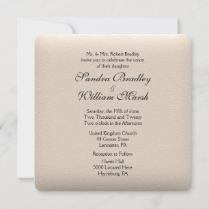 Invitación de casamiento con aspecto de cuero