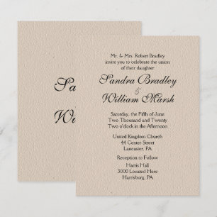 Invitación de casamiento con aspecto de cuero