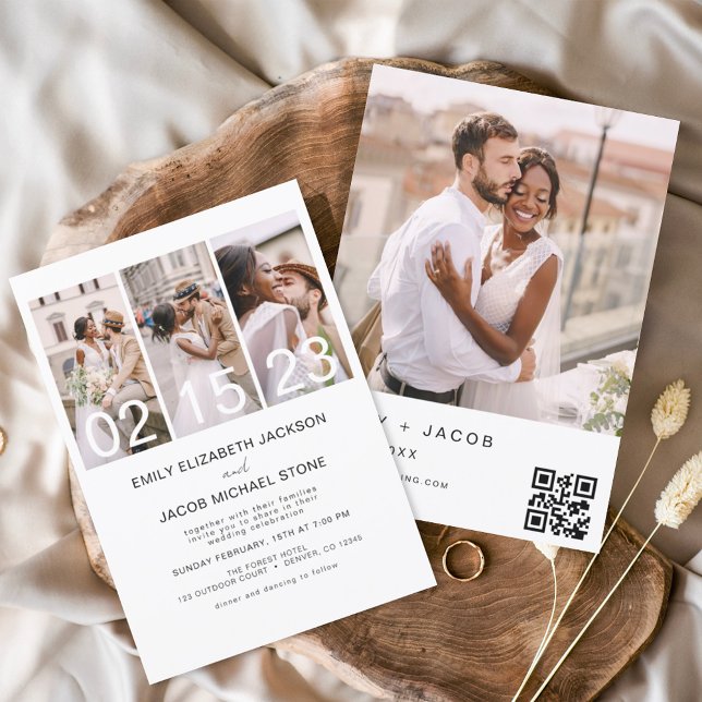 Invitación de casamiento con código QR de cuatro f (Subido por el creador)