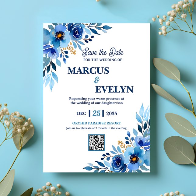 Invitación de casamiento con color de agua dibujad (Subido por el creador)