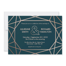 Invitación de casamiento con diamantes geométricos