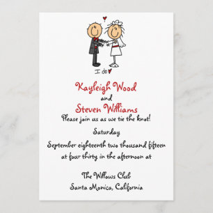 Invitación de casamiento con figura de palo