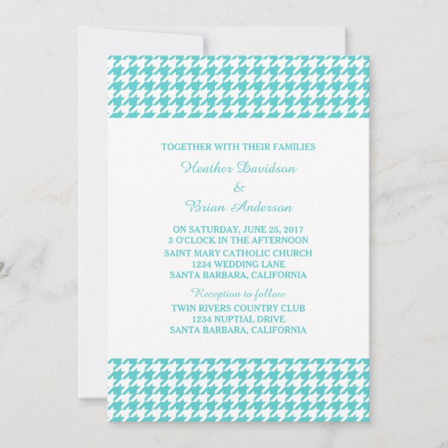 Invitación de casamiento con gaviota turquesa (Anverso)