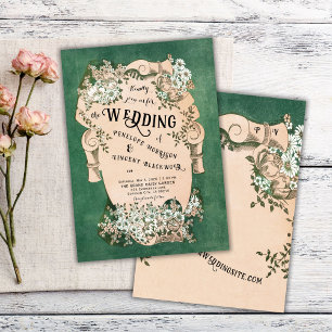 Invitación de casamiento con marco floral vintage